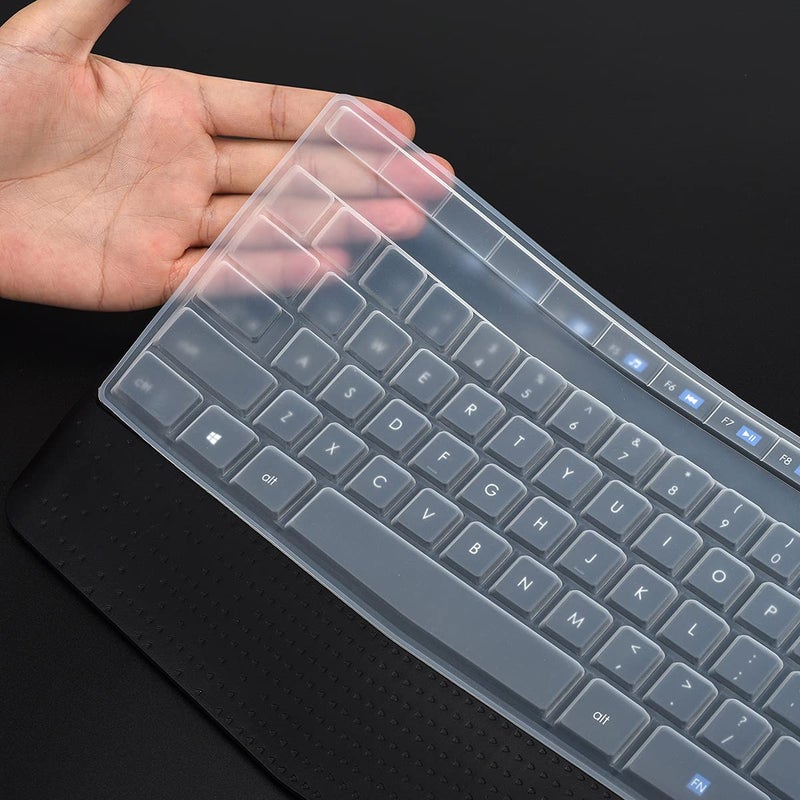 LEZE Keyboard Cover for Logitech MK345 Wireless Keyboard, Logitech MK345 Keyboard Skin Protector - Clear - Image 4